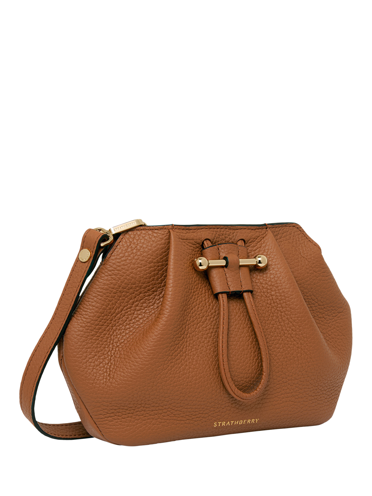 Product image 1 of 7, which shows Strathberry Osette Leather Shoulder Bag, Tan