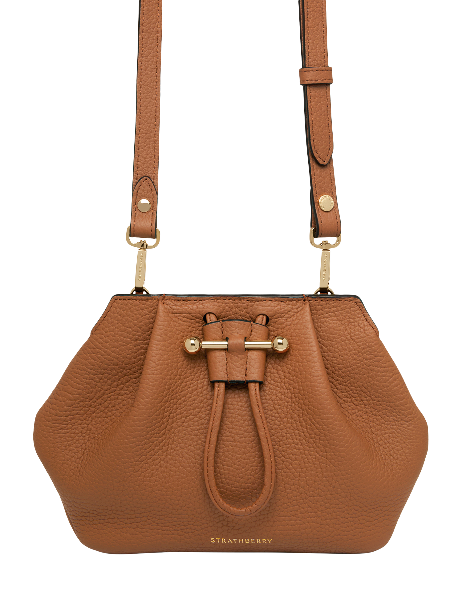 Product image 2 of 7, which shows Strathberry Osette Leather Shoulder Bag, Tan
