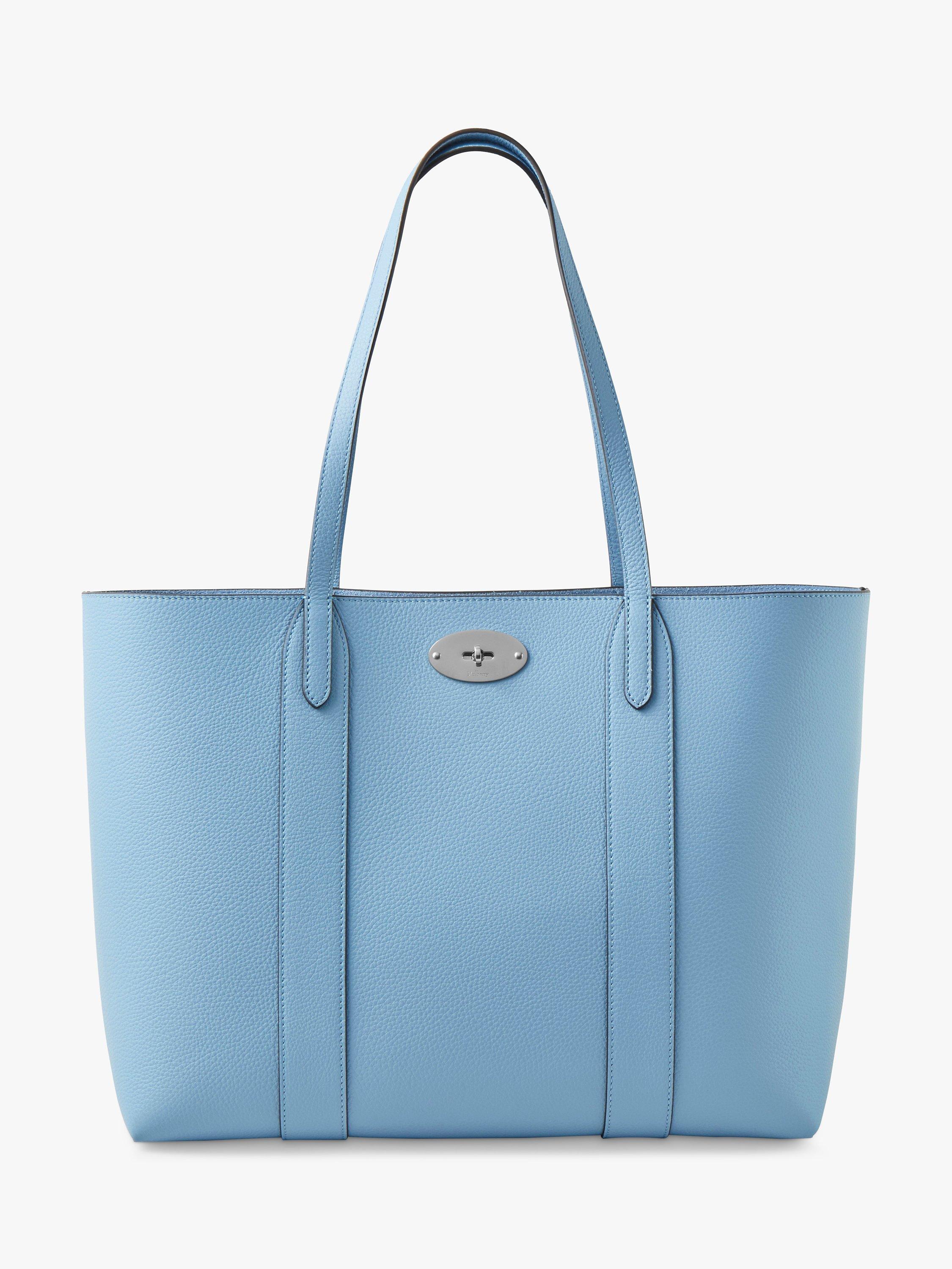 Mulberry Bayswater Small Classic Grain Leather Tote Bag, Pale Slate
