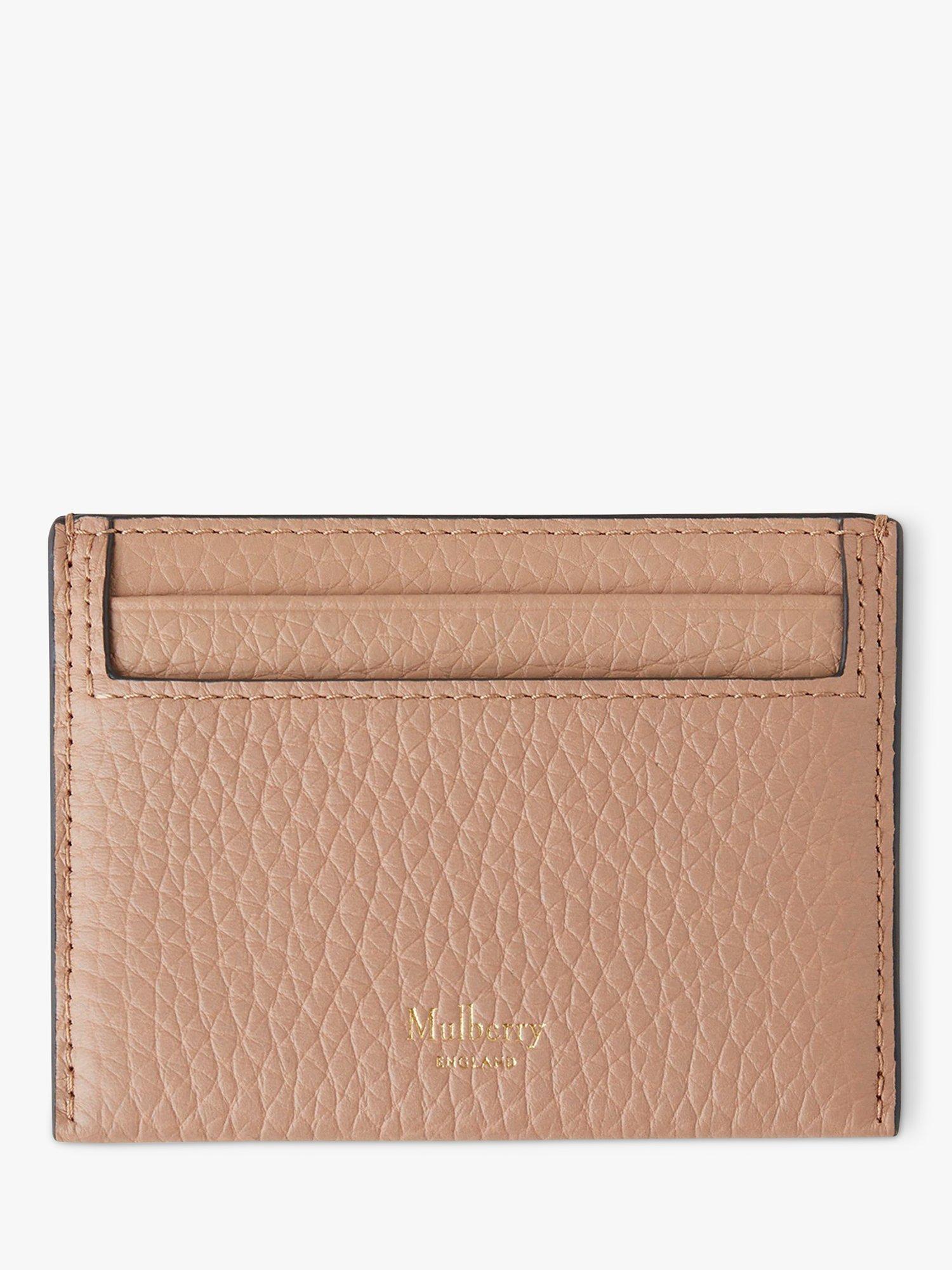 Mulberry Heavy Grain Leather Credit Card Slip, Light Salmon