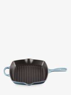 Le Creuset Cast Iron Signature Square Grillit, 26cm, Chambray