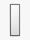 John Lewis Slim Solid Oak Wood Hall Mirror, 140 x 43cm, Black