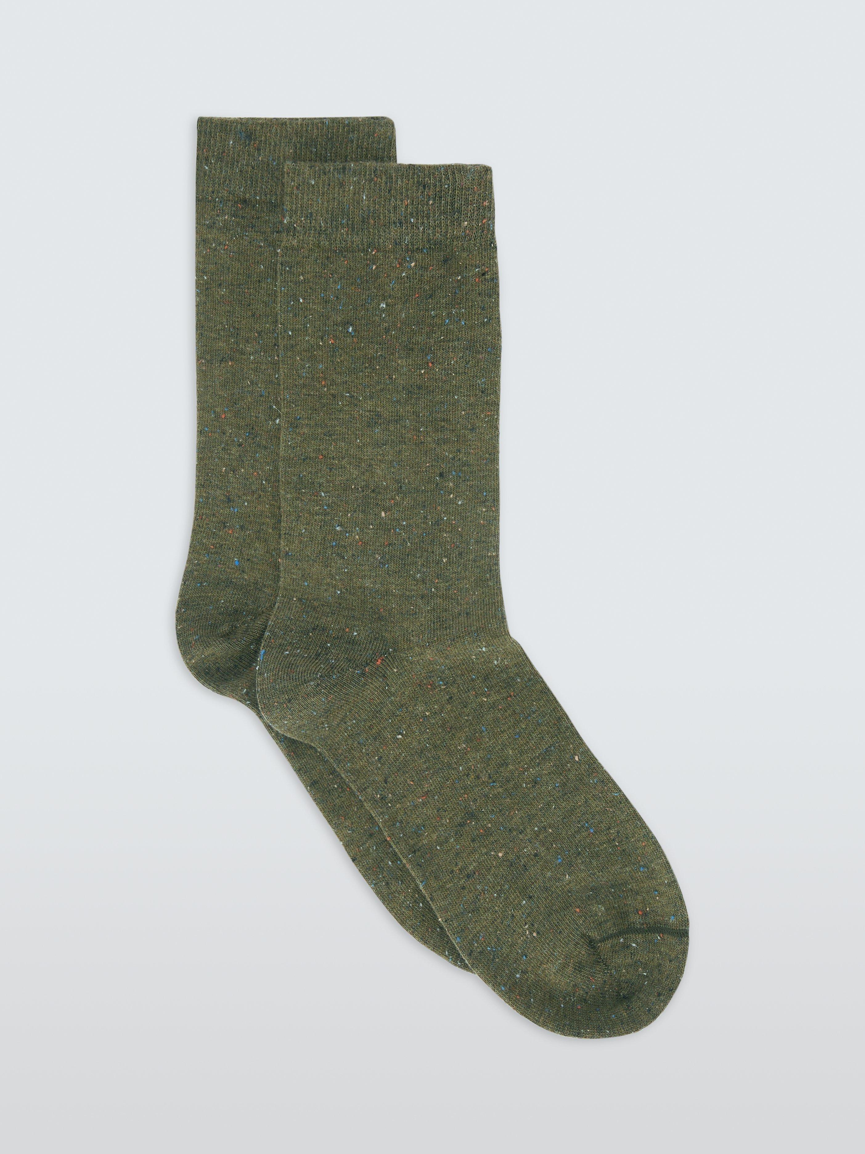 Product image 1 of 2, which shows John Lewis Cotton Silk Blend Ankle Socks, Khaki
