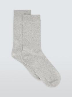 John Lewis Cotton Cashmere Blend Ankle Socks, Grey