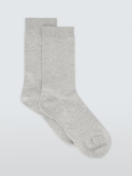 John Lewis Cotton Cashmere Blend Ankle Socks, Grey