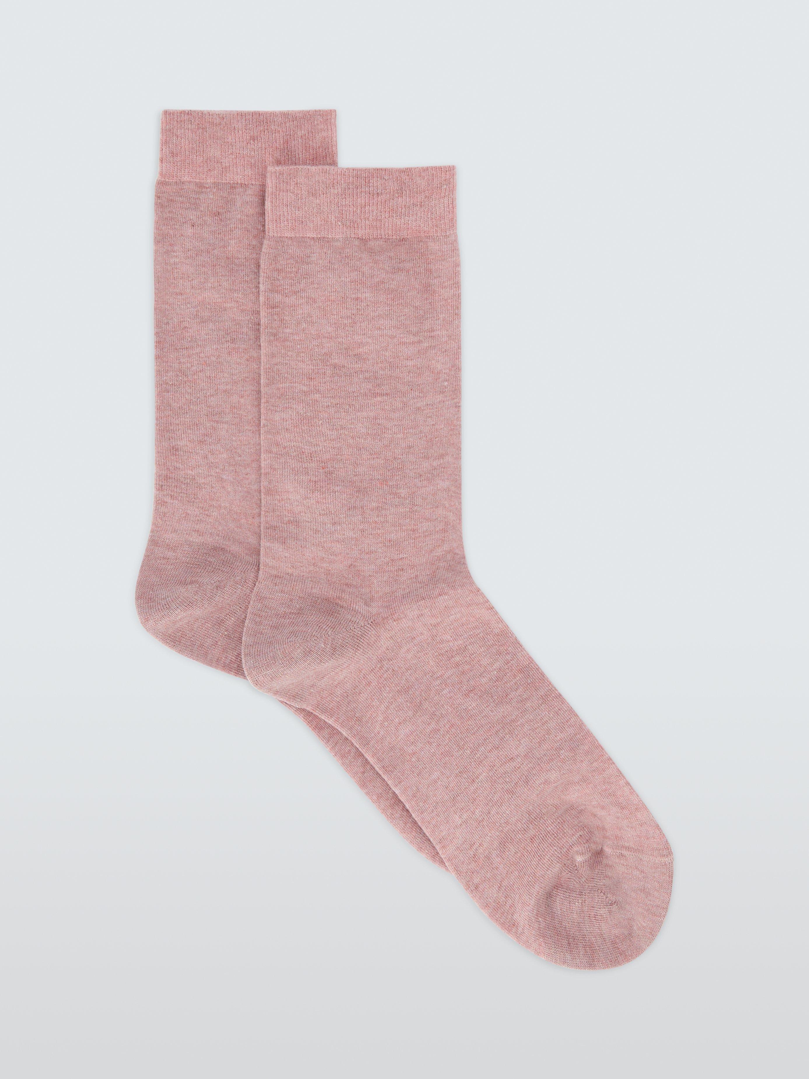 Product image 1 of 2, which shows John Lewis Cotton Cashmere Blend Ankle Socks, Rose