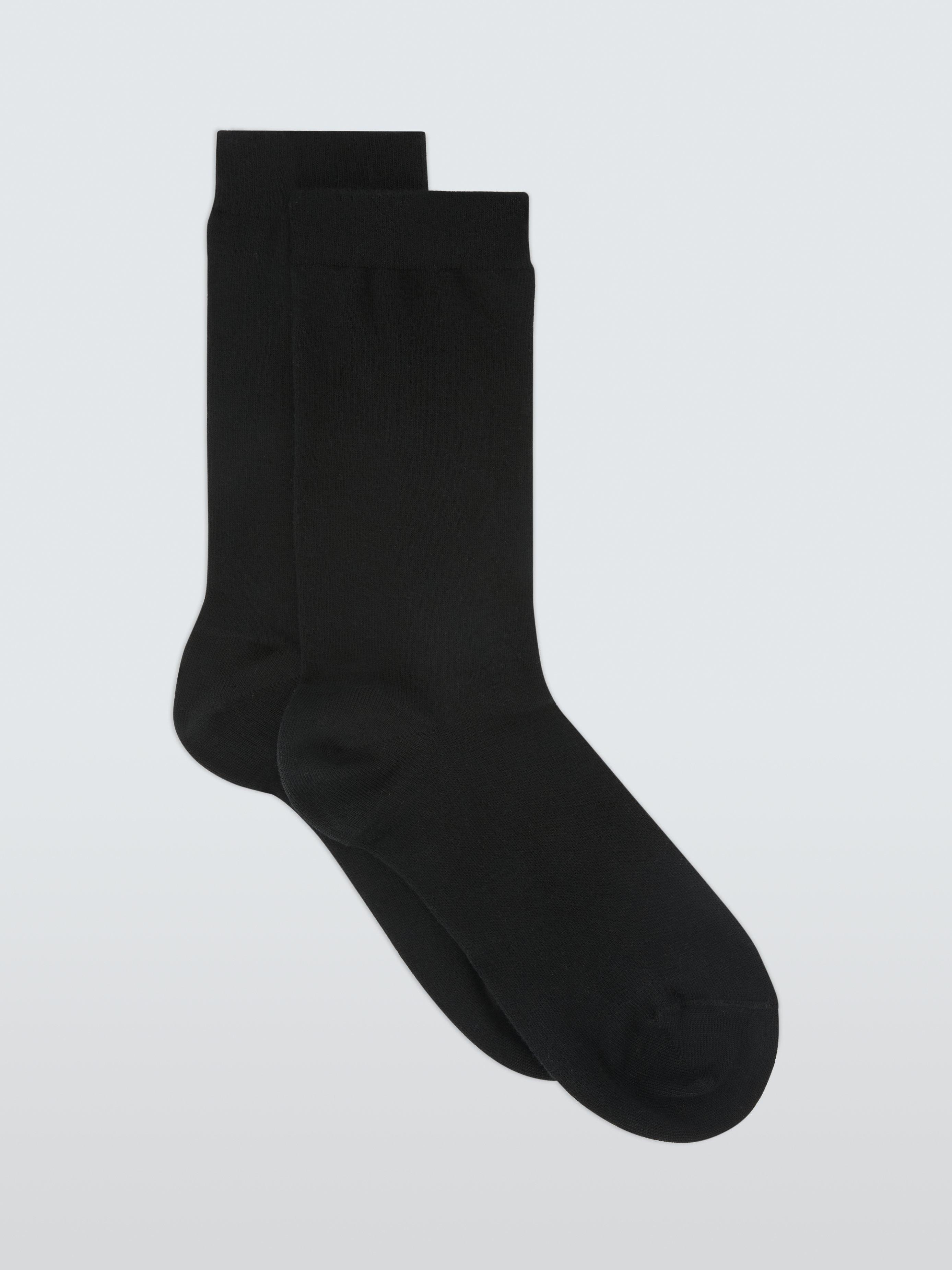 Product image 1 of 2, which shows John Lewis Cotton Cashmere Blend Ankle Socks, Black
