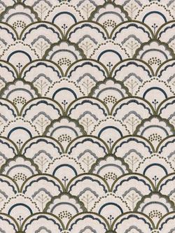 John Lewis Astra Embroidery Made to Measure Curtains or Roman Blind, Dark Olive, Dark Olive