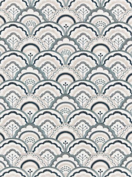John Lewis Astra Embroidered Made to Measure Curtains or Roman Blind, Agave, Agave
