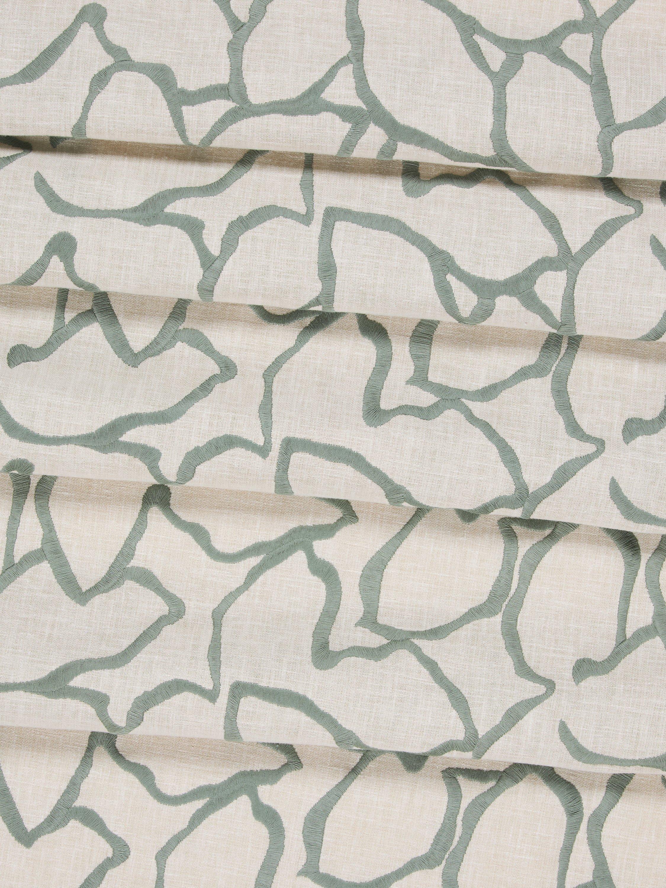 John Lewis Calathea Embroidery Furnishing Fabric - view 2, Myrtle Green