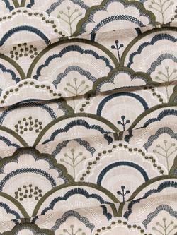 John Lewis Astra Embroidery Furnishing Fabric - view 2, Dark Olive