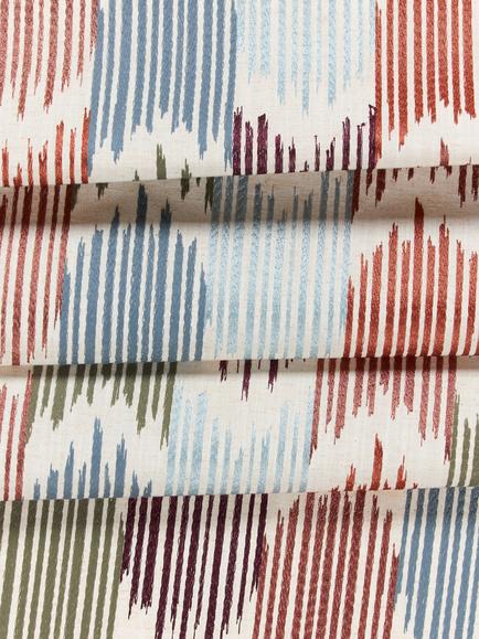 John Lewis Valle Ikat Furnishing Fabric - view 2, Lake Blue Multi