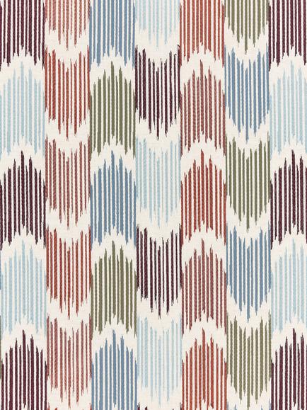 John Lewis Valle Ikat Made to Measure Curtains or Roman Blind, Blue/Multi, Lake Blue Multi