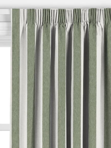 John Lewis Bold Stripe Made to Measure Curtains or Roman Blind, Myrtle Green - view 2, Myrtle Green