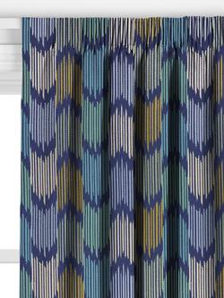 John Lewis Valle Ikat Made to Measure Curtains or Roman Blind, Dark Night Sky - view 2, Dark Night Sky