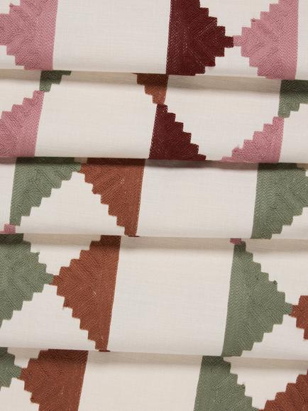 John Lewis Stack Embroidery Furnishing Fabric - view 2, Auburn