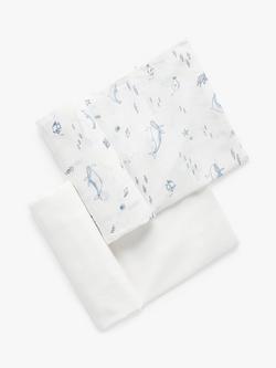 Purebaby Baby Essential Organic Cotton Muslin Wrap Set, Pack of 2, Vanilla Nautical, Vanilla Nautical