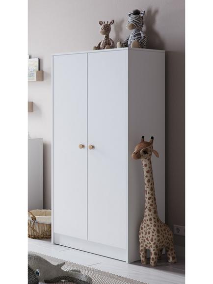 Little Acorns Florence Double Wardrobe, White/Oak, White/Oak