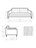 John Lewis Draper II Large 3 Seater Sofa, Metal Leg