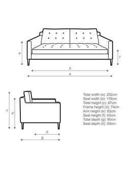 John Lewis Draper II Large 3 Seater Sofa, Metal Leg - view 2, 