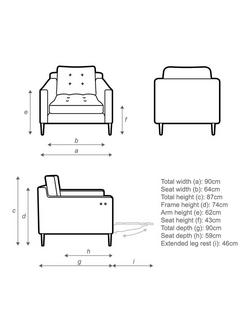 John Lewis Draper II Motion Armchair, Metal Leg - view 2, 