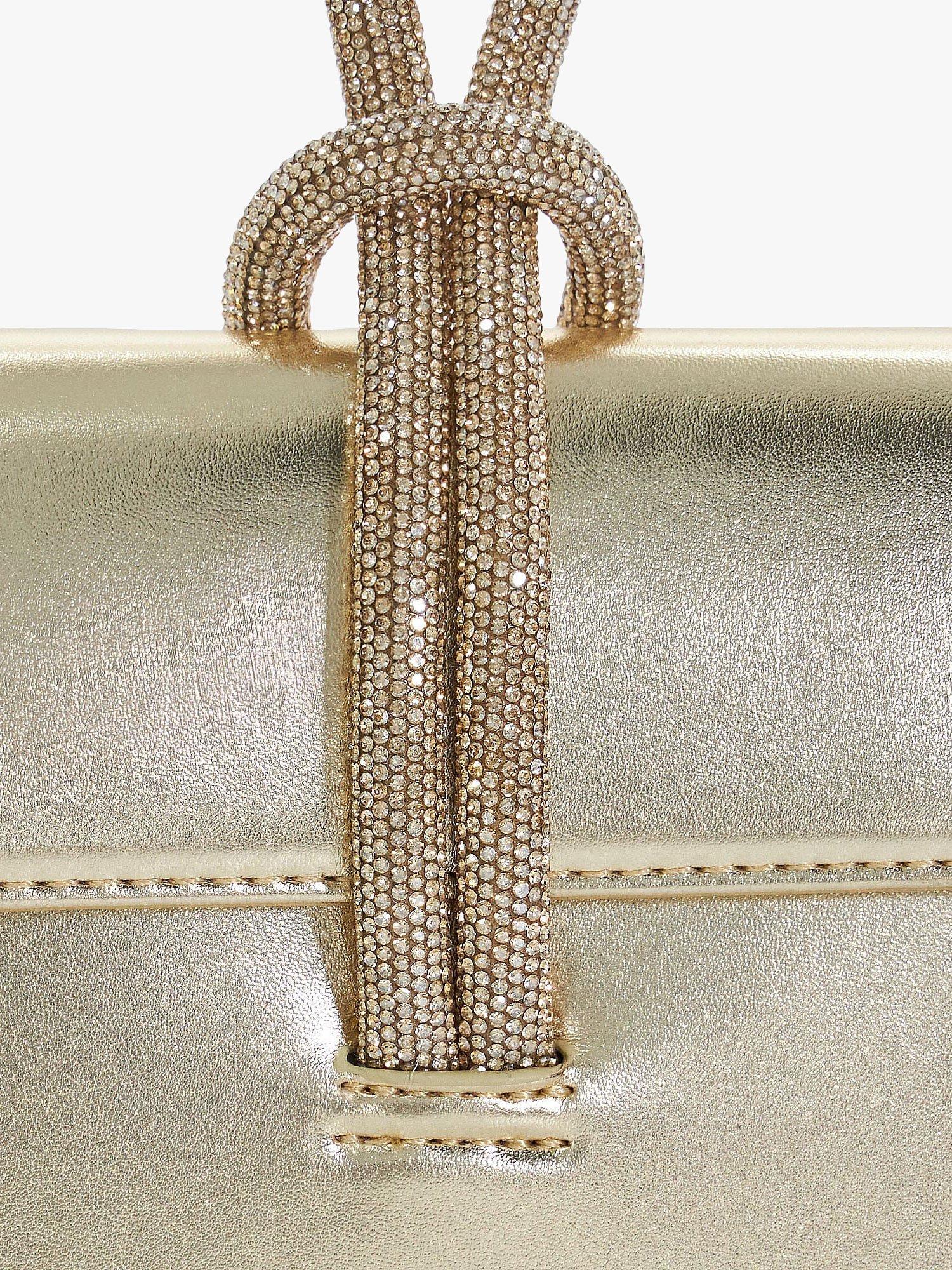 Product image 5 of 5, which shows Dune Brynie Fabric Clutch Bag, Gold