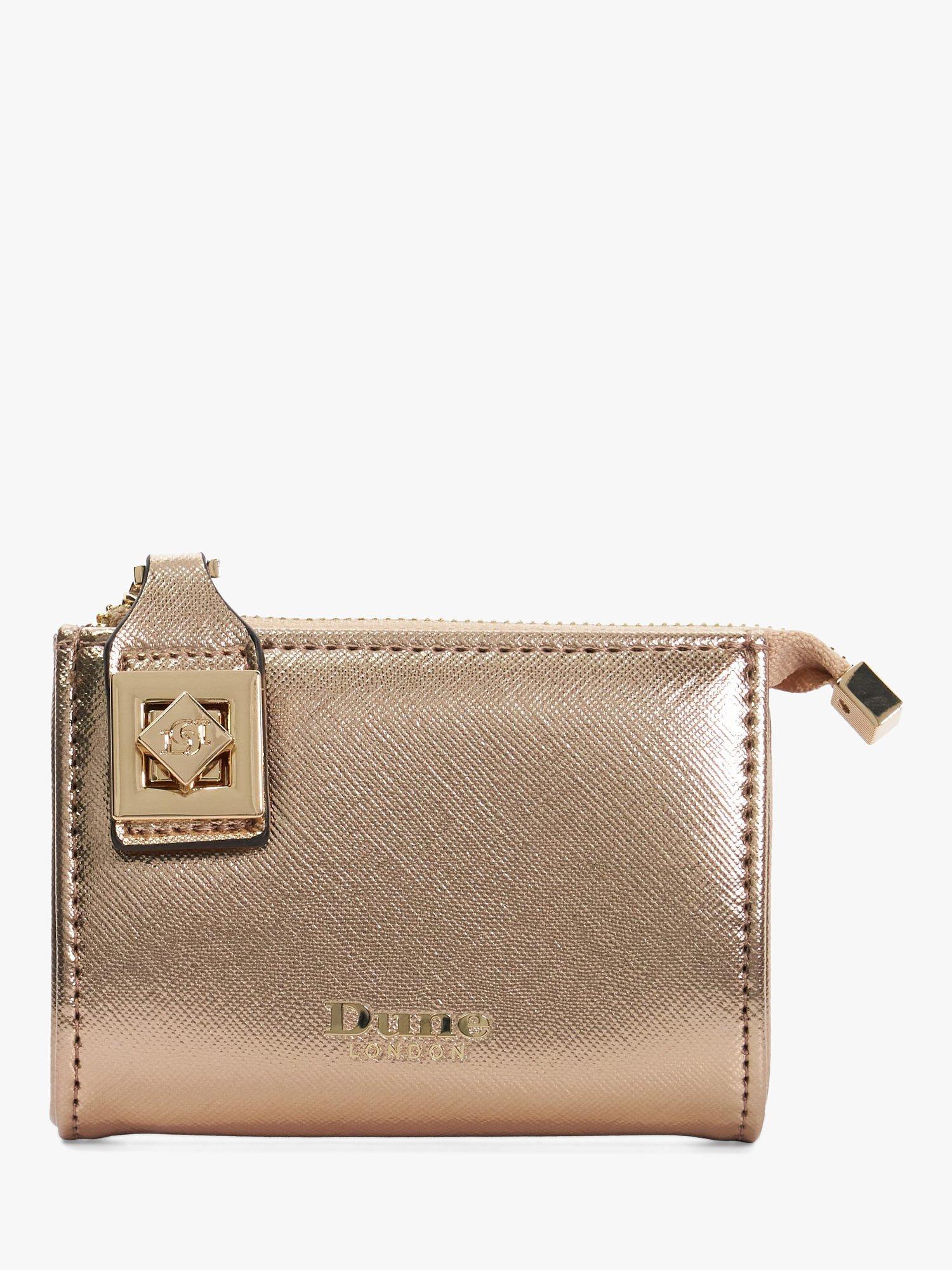 Dune Koined Turnlock Cardholder, Rose Gold