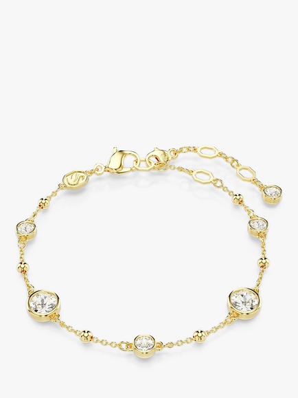 Swarovski Imber Round Crystal Bracelet, Gold, White/Gos