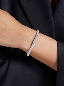 Swarovski Meteora Pavé Crystal Bangle, Silver - view 2, Cry/Rhs