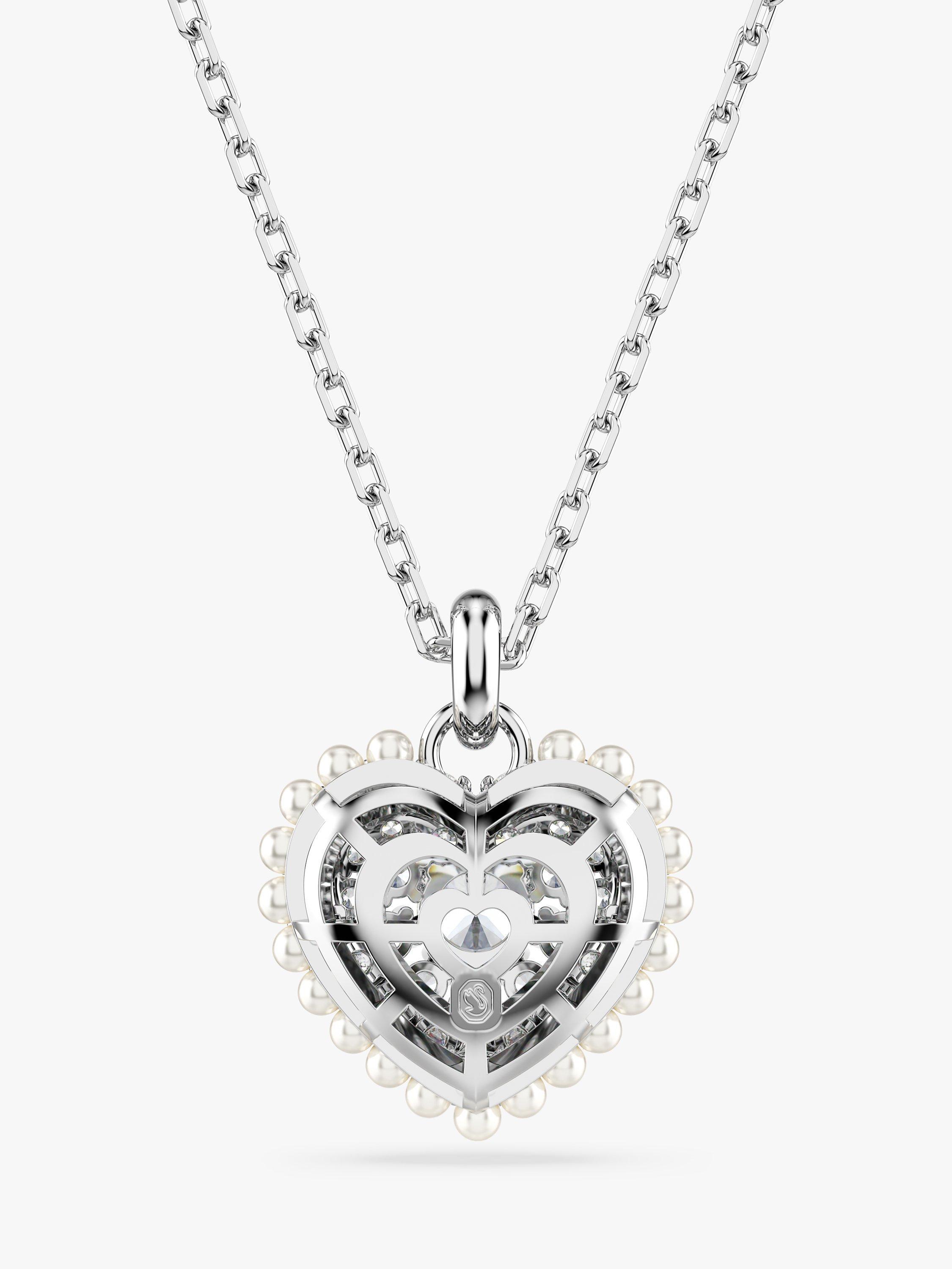 Product image 4 of 4, which shows Swarovski Hyperbola Crystal Heart Pendant, Silver