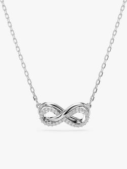 Swarovski Hyperbola Crystal Infinity Pendant Necklace, Silver, White/Rhs