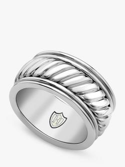 Hoxton London Men's Twist Spinning Ring, Silver, Silver