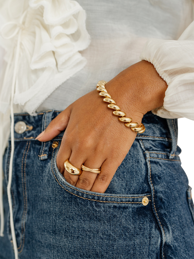 Product image 2 of 4, which shows LARNAUTI San Marco Curved Spiral Bracelet, Gold