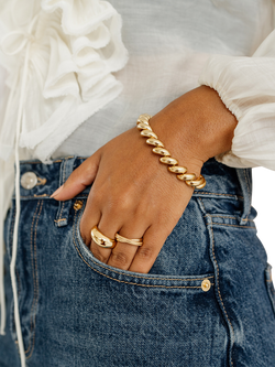 LARNAUTI San Marco Curved Spiral Bracelet, Gold - view 2, Gold