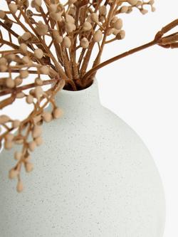 John Lewis Artificial Mimosa in Ceramic Vase, White/Brown - view 2, Multi