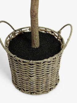 John Lewis Artificial Olive Tree in Wicker Basket, Natural/Green - view 2, Natural/Green