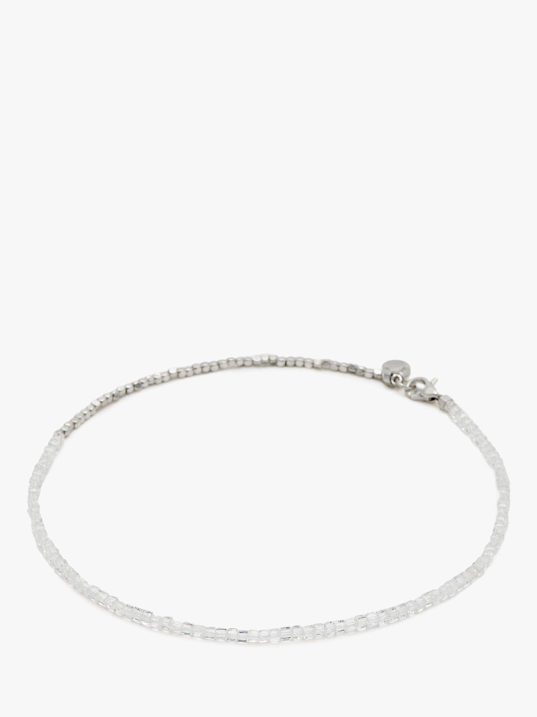 AllSaints Mixed Beaded Necklace, Warm Silver