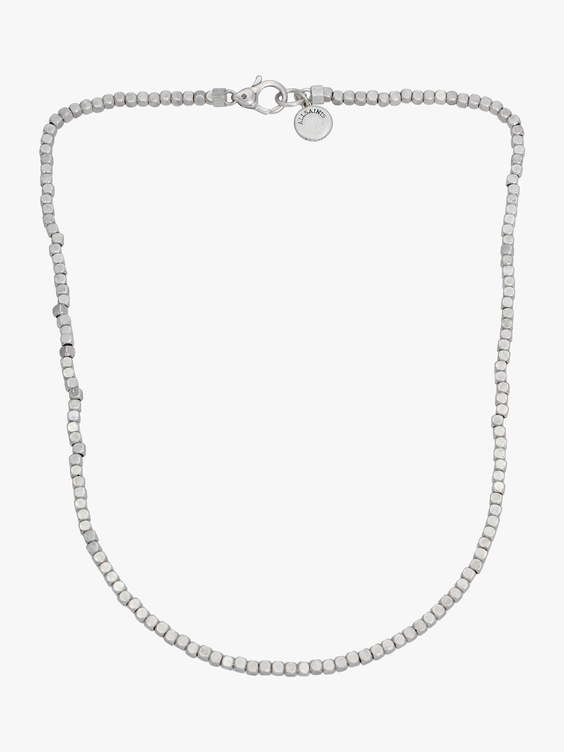 AllSaints Beaded Necklace, Warm Silver
