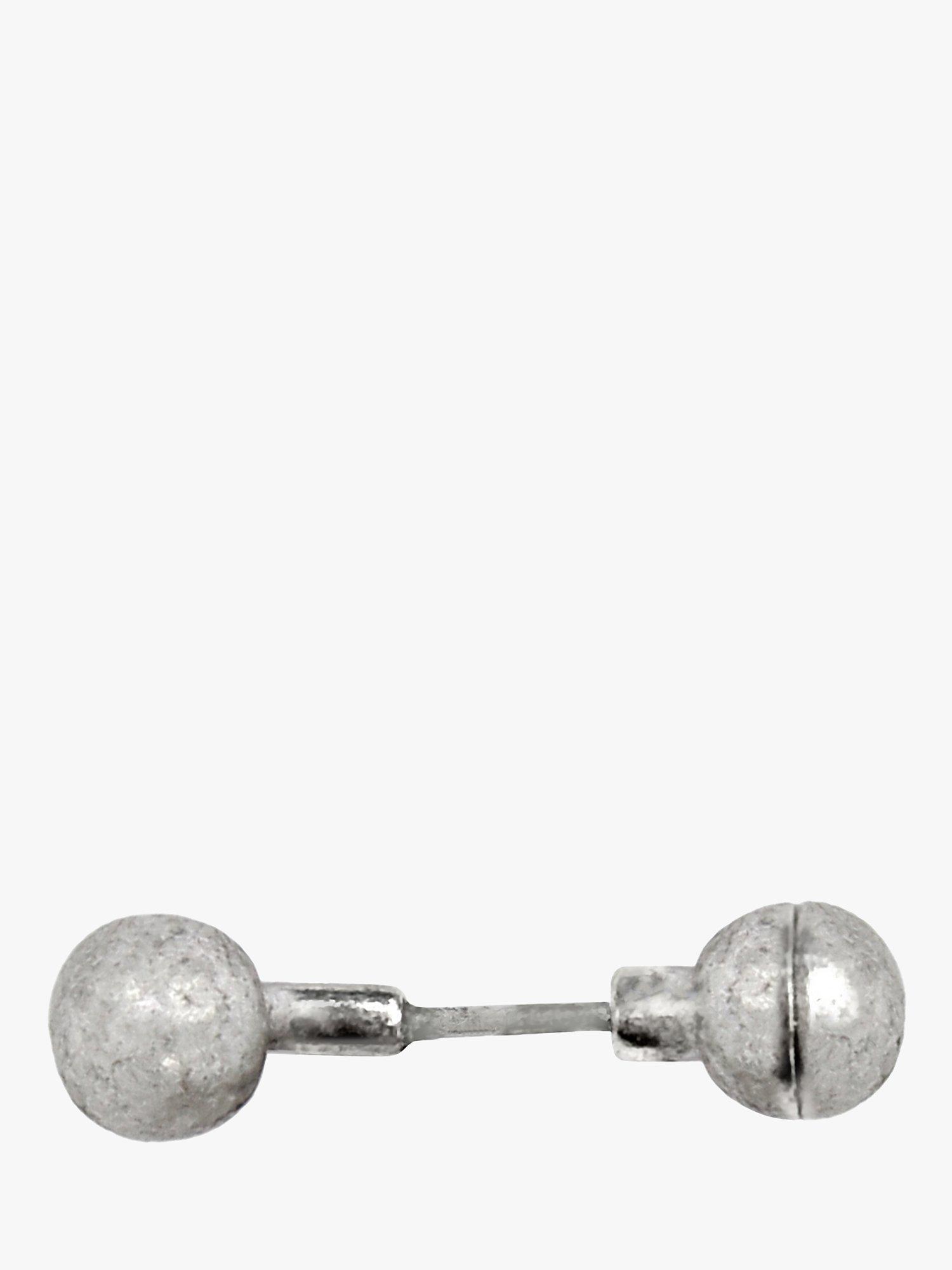 Product image 1 of 5, which shows AllSaints Unisex Barbell Single Stud Earring, Warm Silver