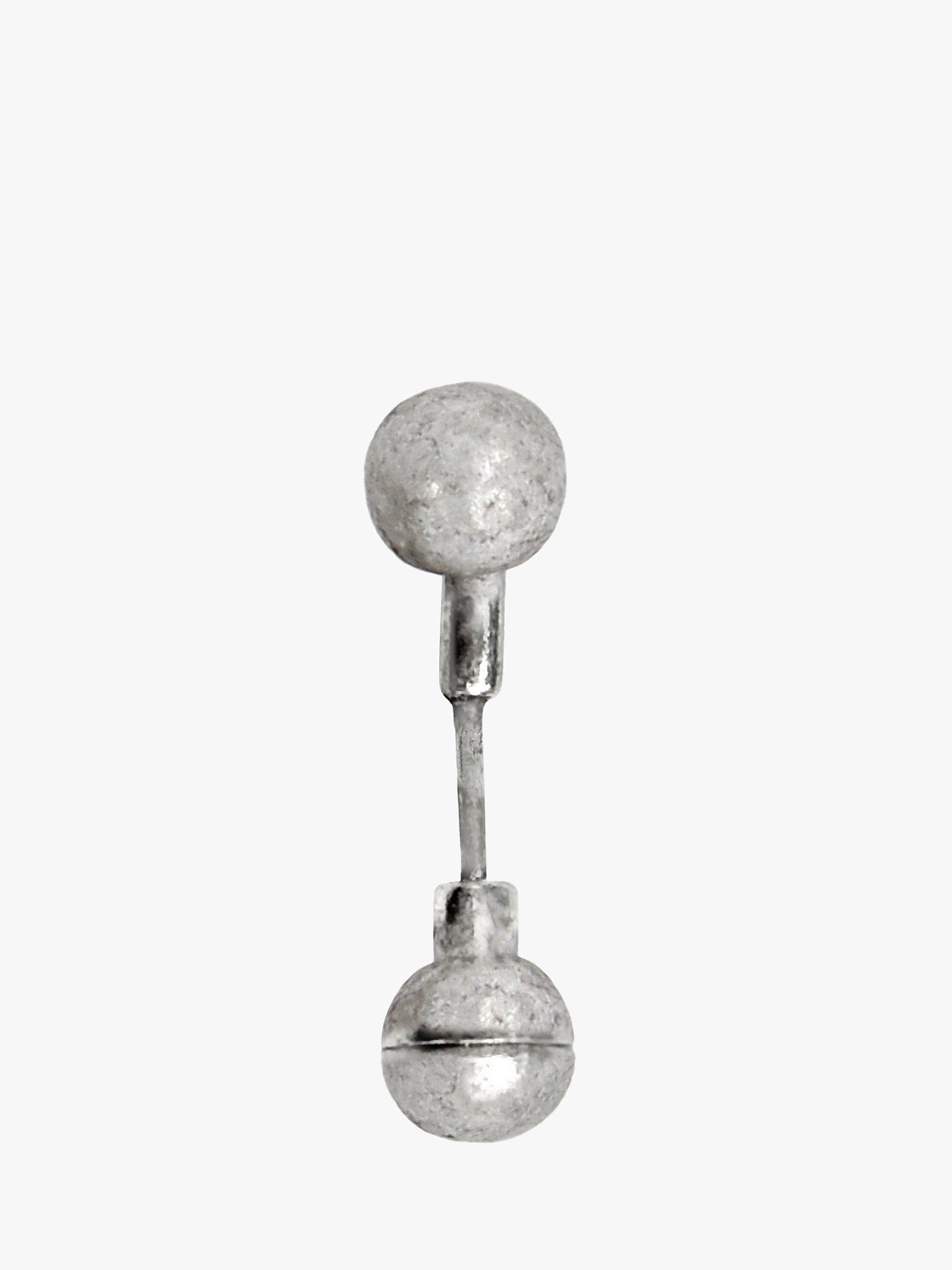 Product image 2 of 5, which shows AllSaints Unisex Barbell Single Stud Earring, Warm Silver
