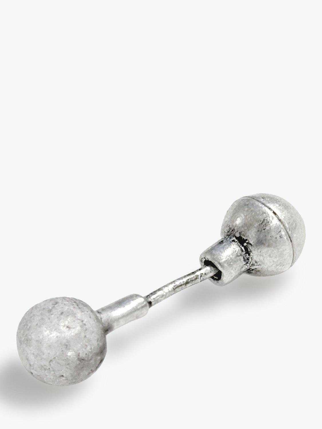 Product image 4 of 5, which shows AllSaints Unisex Barbell Single Stud Earring, Warm Silver