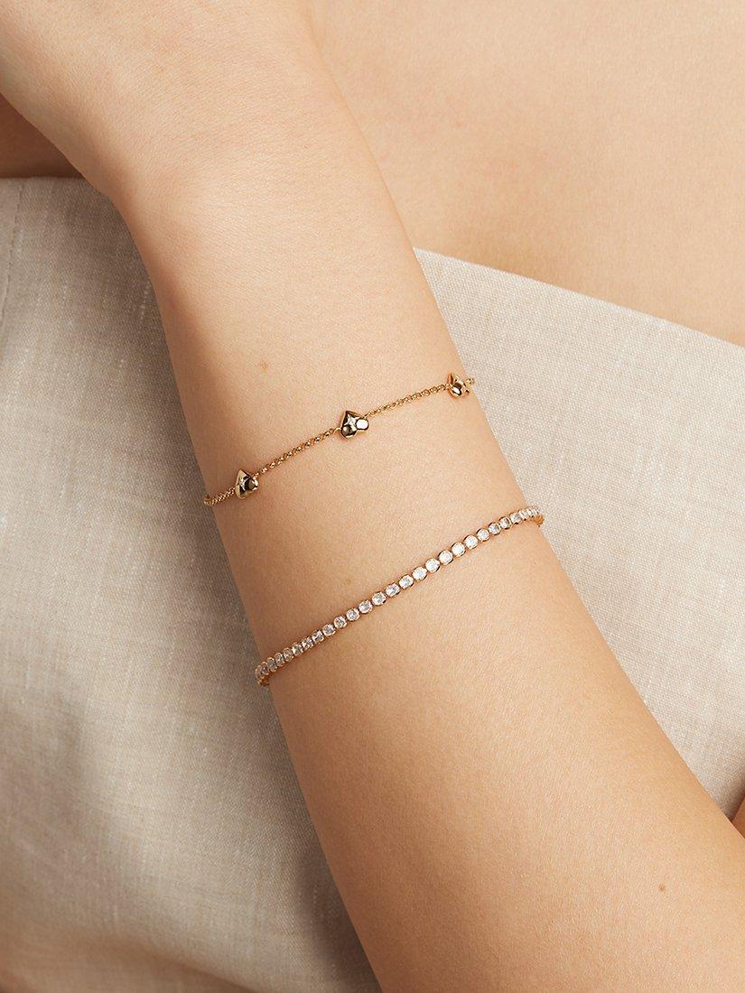 Product image 2 of 3, which shows Astrid & Miyu Heart Charm Bracelet, Gold