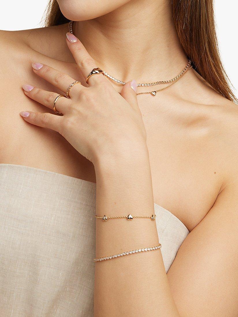 Product image 3 of 3, which shows Astrid & Miyu Heart Charm Bracelet, Gold
