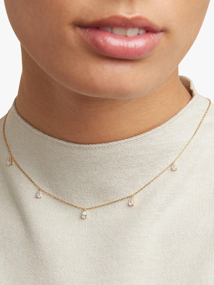 Product image 1 of 2, which shows Astrid & Miyu Crystal Necklace, Gold