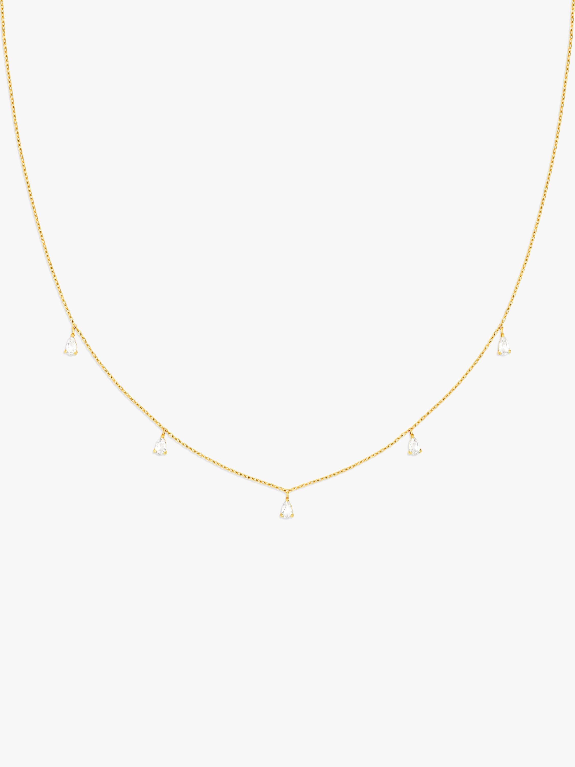 Product image 2 of 2, which shows Astrid & Miyu Crystal Necklace, Gold