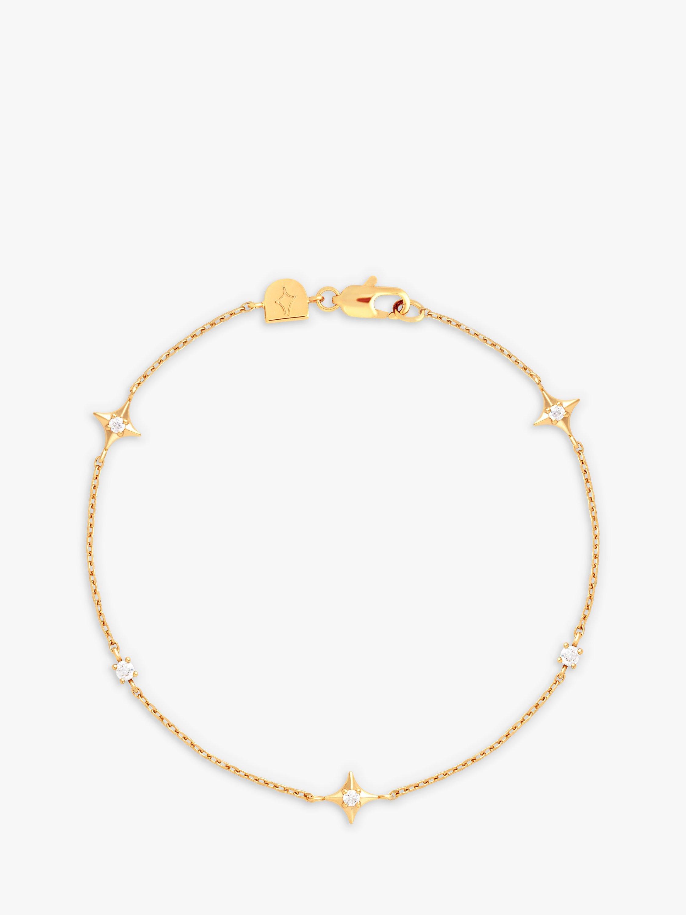 Product image 1 of 2, which shows Astrid & Miyu Cosmic Star Charm Bracelet, Gold