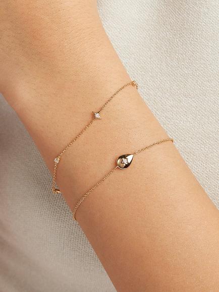 Astrid & Miyu Cosmic Star Charm Bracelet, Gold - view 2, Gold