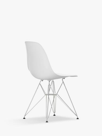 Vitra Eames RE DSR Recycled Plastic Chair, Chrome Legs - view 2, Cotton White