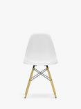 Vitra Eames RE DSW Recycled Plastic Chair, Wood Legs, Cotton White