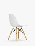 Vitra Eames RE DSW Recycled Plastic Chair, Wood Legs, Cotton White